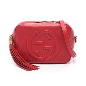 Gucci Soho Disco Bag Interlocking GG Shoulder Leather Red
